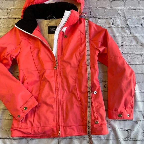 Nils Ski Snowboard Winter Jacket Womens 8 Coral Powder Skirt Removable Hood Zip - Picture 3 of 16